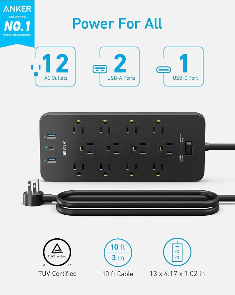 Anker Power Strip Surge Protector (12 Outlets, 2100J) — image 1